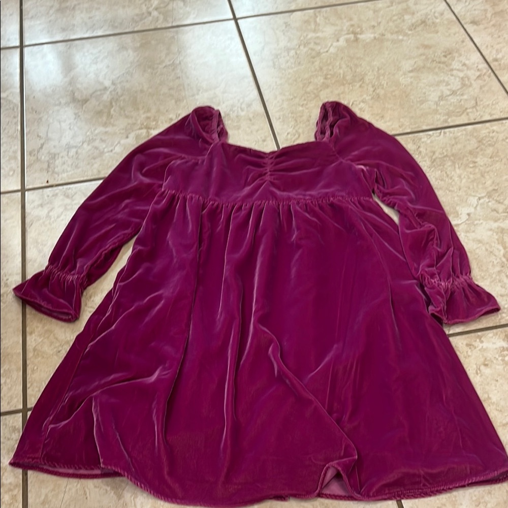 Janie and Jack velvet plum purple Tween  Kids Dress
